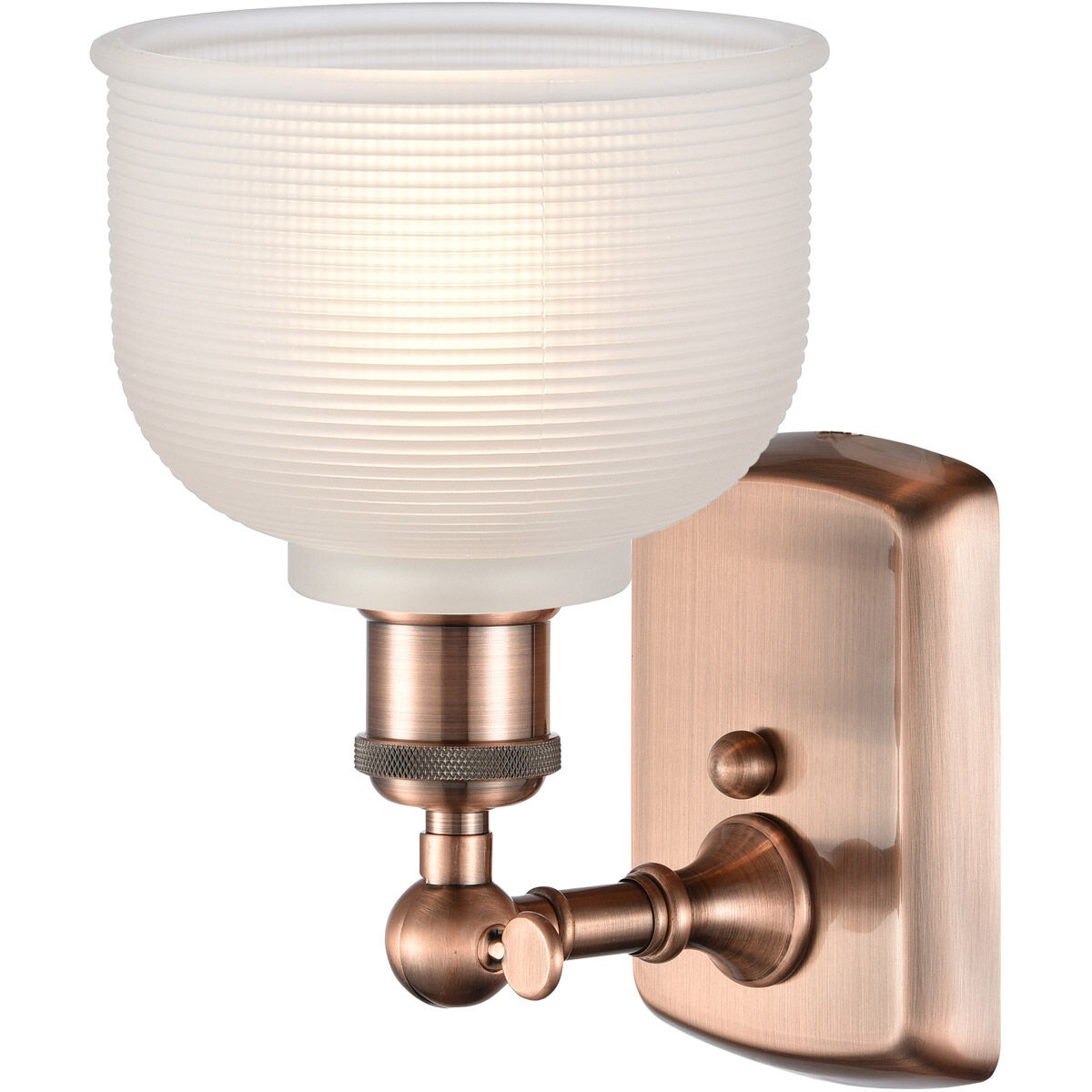 Ballston Dayton LED 6 inch Antique Copper Sconce Wall Light in White Glass, Ballston