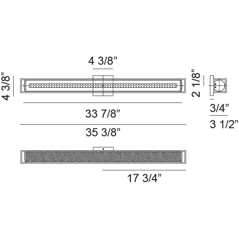 Flannigan LED 35.38 inch Matte Black Bath Vanity Light Wall Light