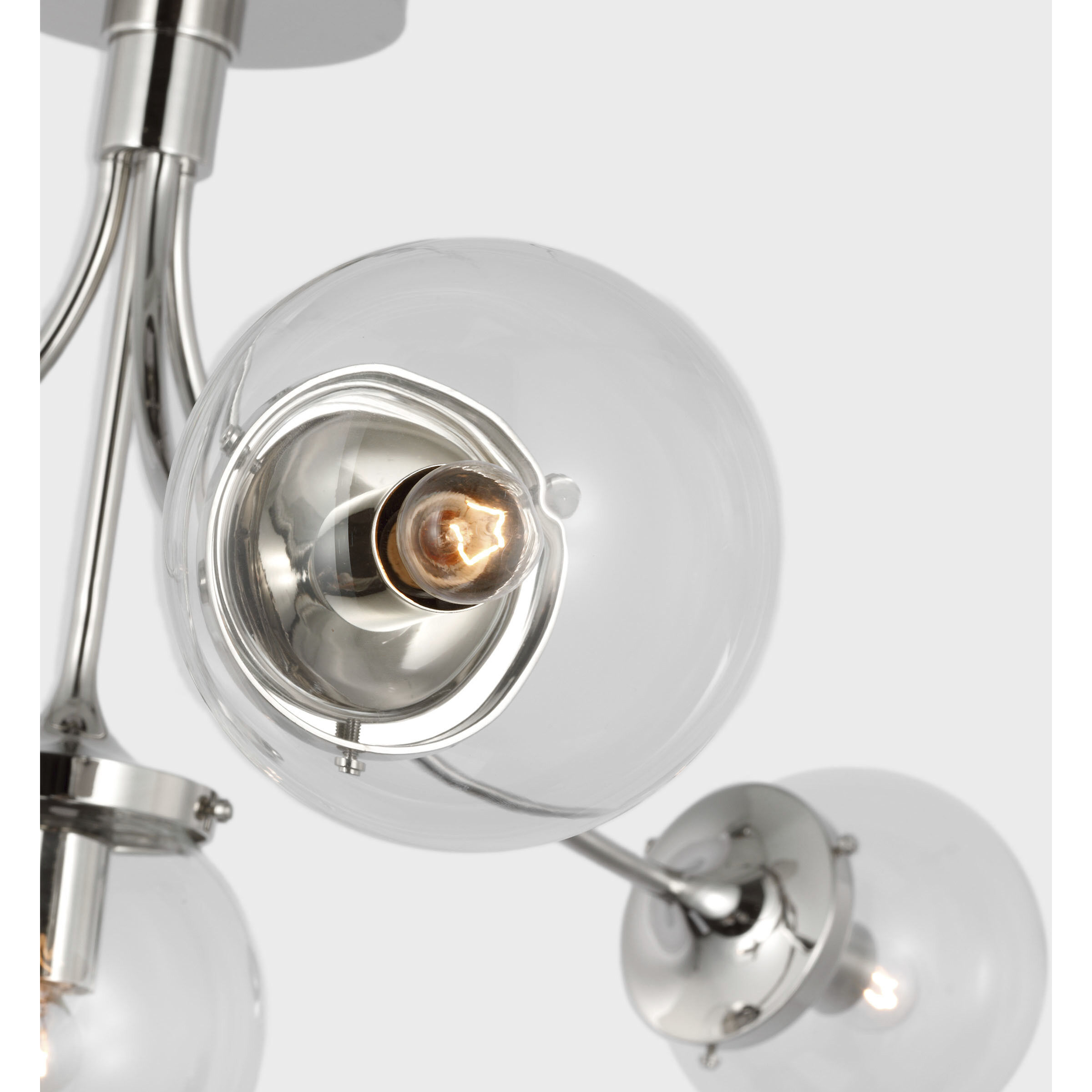 kate spade new york Prescott LED 28.25 inch Polished Nickel Semi-Flush Mount Ceiling Light in Clear Glass, Large