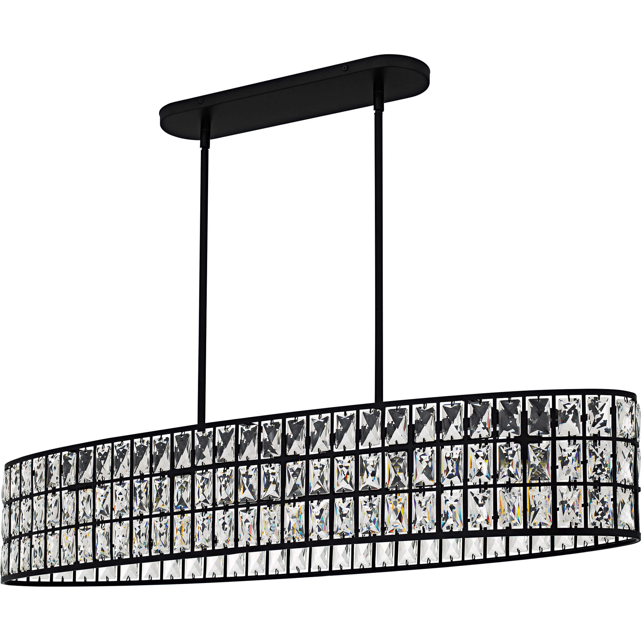 Gibson 5 Light 42 inch Matte Black Linear Chandelier Ceiling Light, Medium