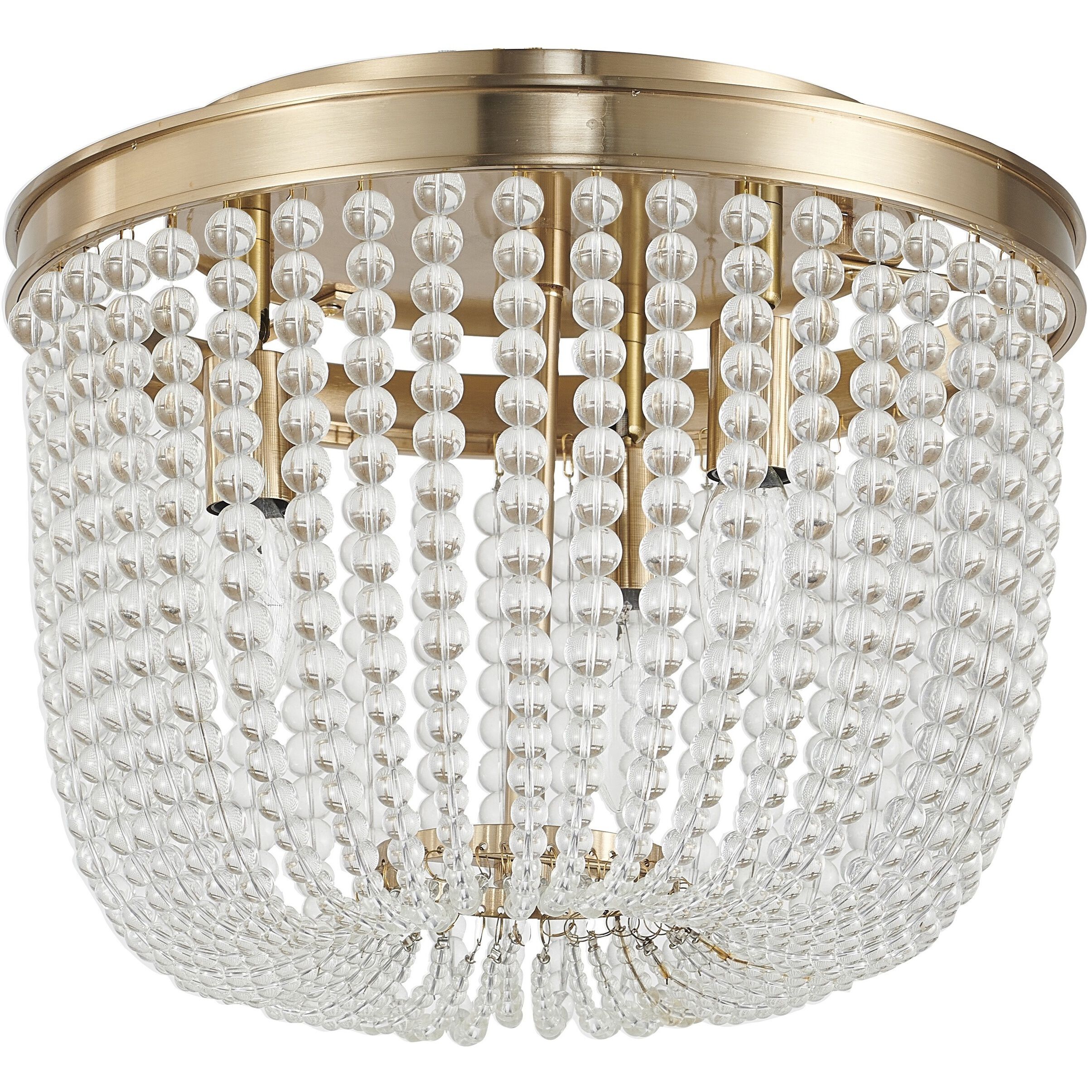 LA Series 3 Light 14 inch Chrome Semi Flush Mount Ceiling Light