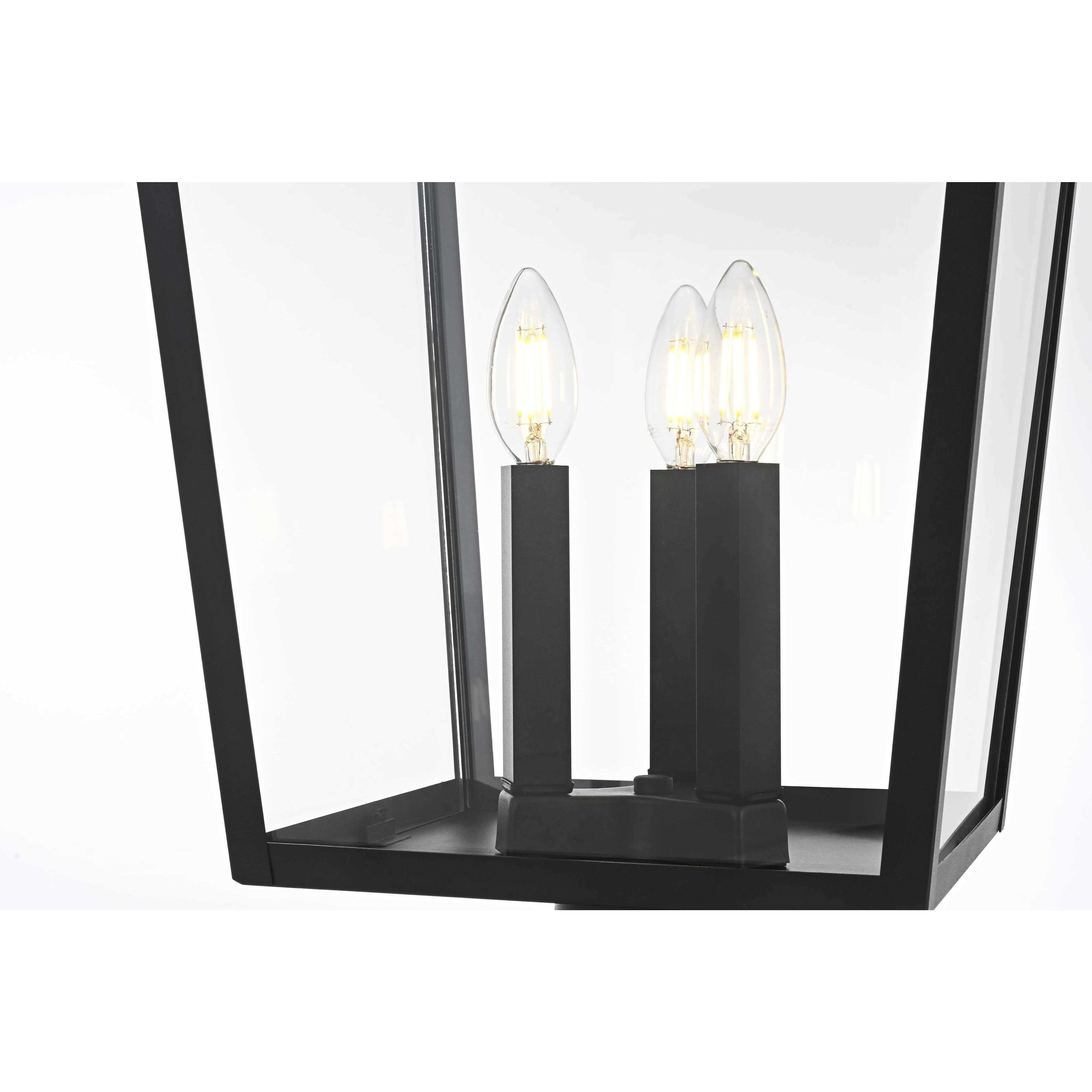 Oxford 3 Light 27.5 inch Black Outdoor Post Light