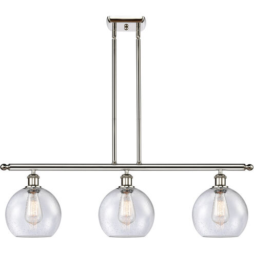 Ballston Athens LED 36 inch Polished Nickel Island Light Ceiling Light in Seedy Glass, Ballston