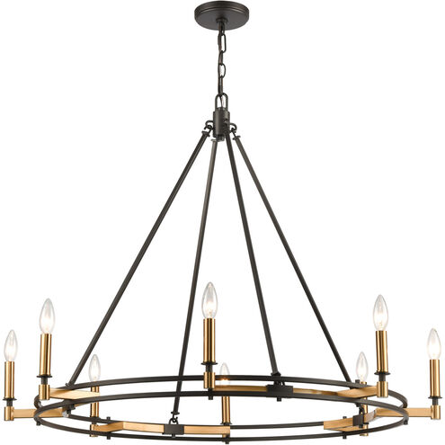 Talia 8 Light 38 inch Oil Rubbed Bronze with Satin Brass Chandelier Ceiling Light