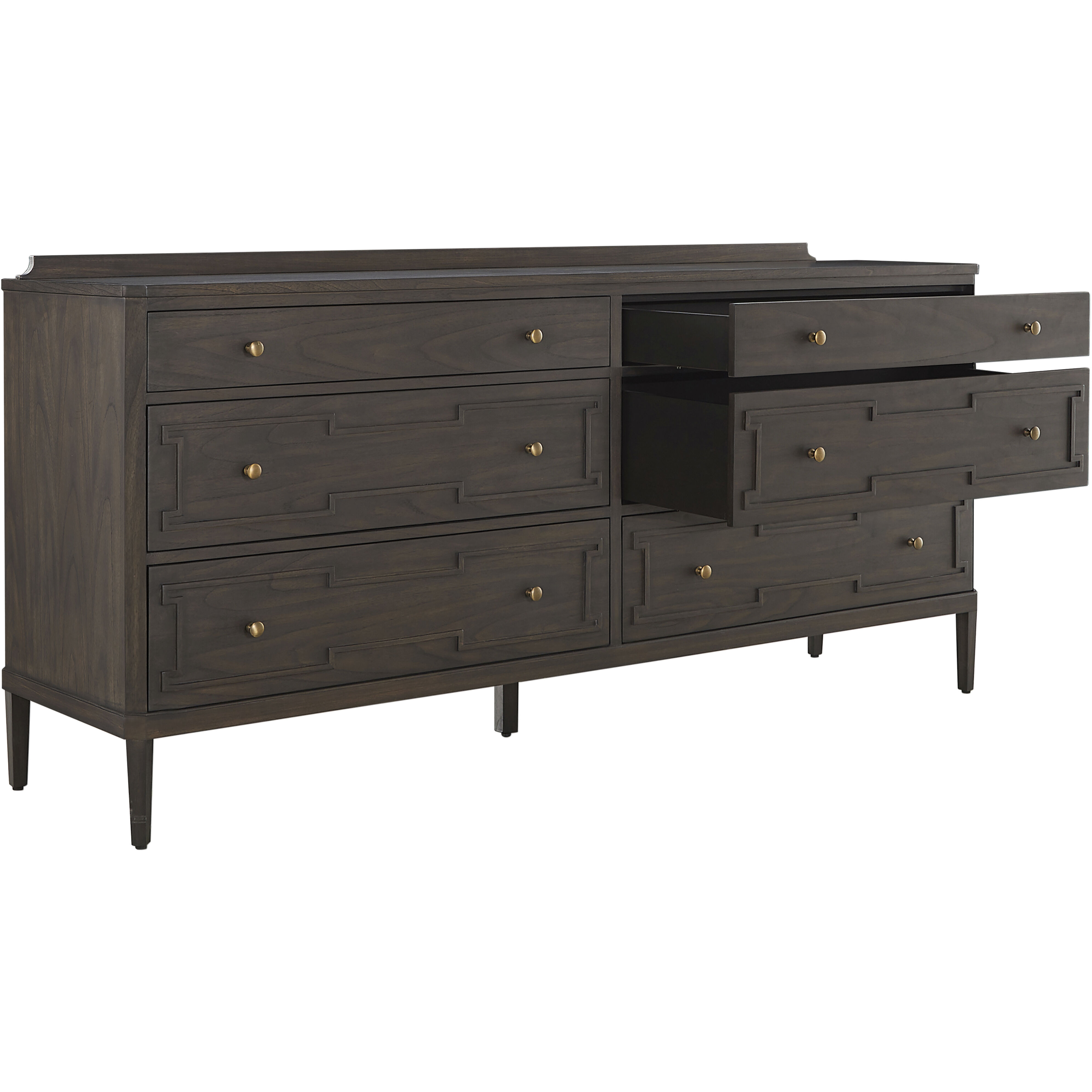 Glenwood Cerused Brown and Brushed Antique Brass Dresser