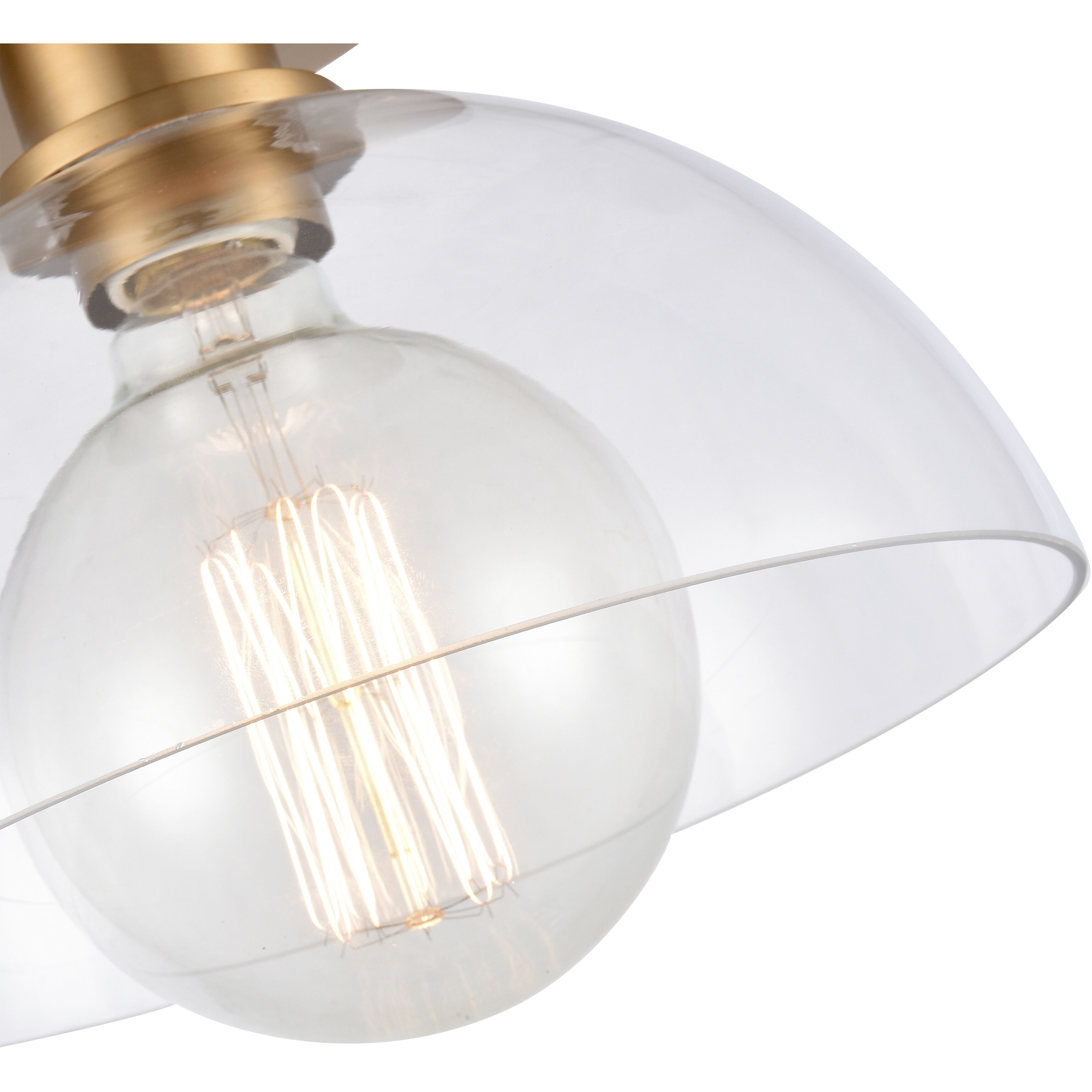 Julian 1 Light 10 inch Brushed Gold Semi Flush Mount Ceiling Light