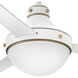 Oliver 62 inch Matte White with Heritage Brass with Matte White Blades Fan