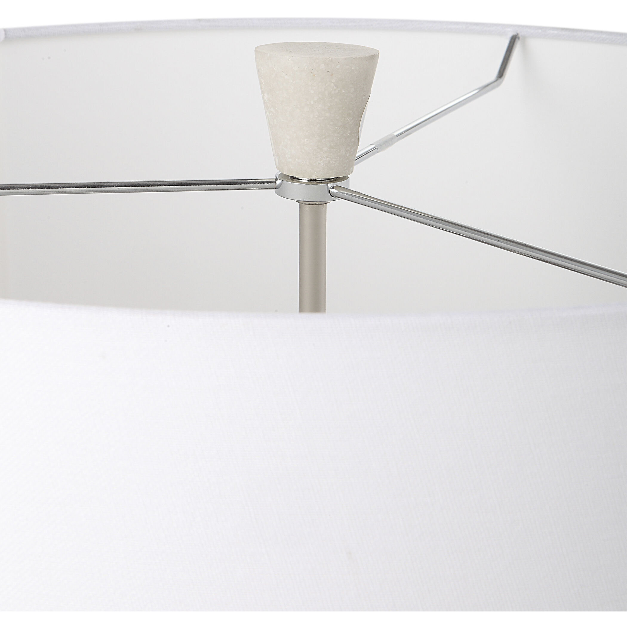 Sharma 39 inch 60.00 watt Ivory Man-Made Stone and Polished Nickel Table Lamp Portable Light