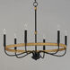 Franklin 6 Light 28.5 inch Driftwood and Black Chandelier Ceiling Light