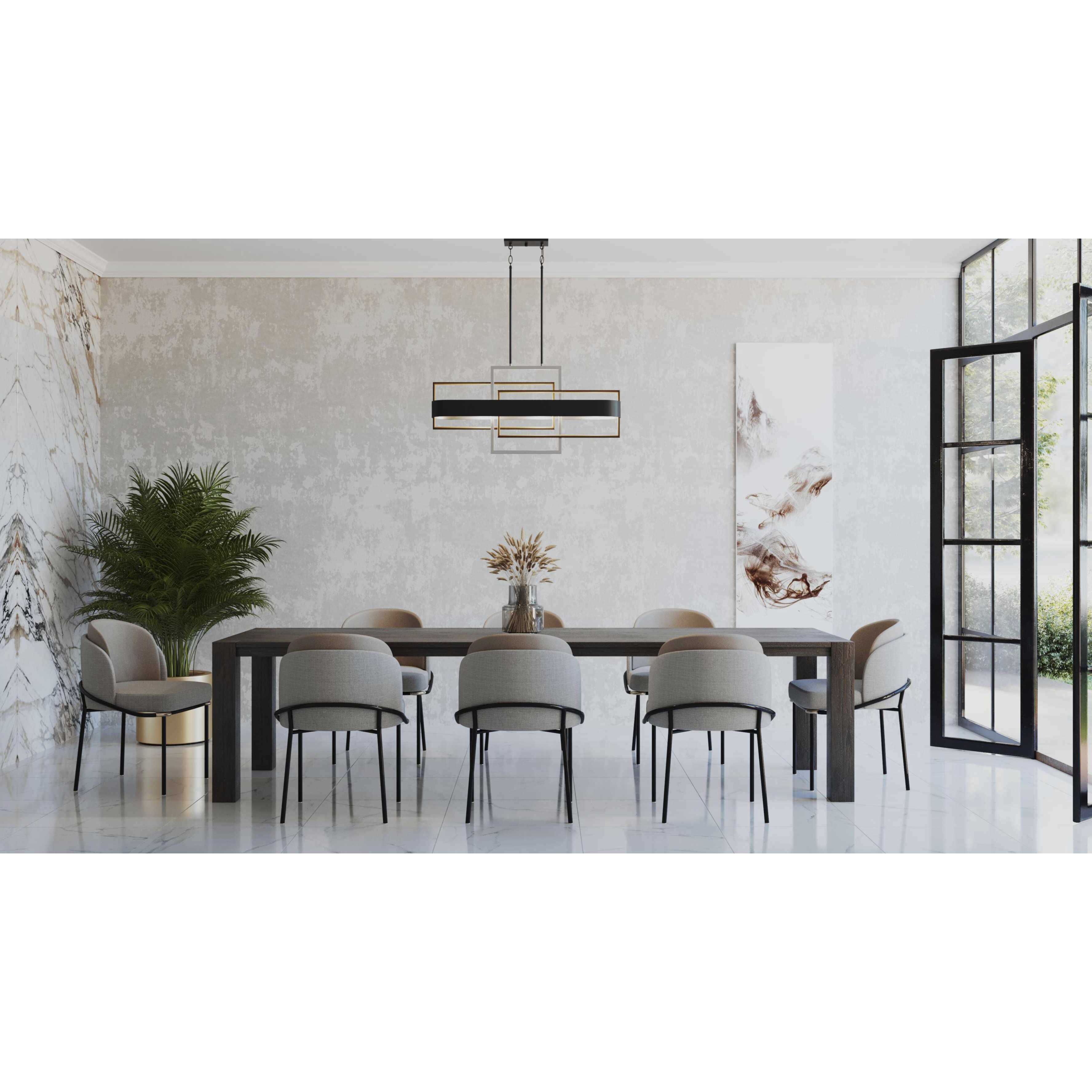 Adagio 6 Light 38 inch Matte Black Island Chandelier Ceiling Light, Design Series