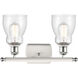 Ballston Ellery 2 Light 16 inch White and Polished Chrome Bath Vanity Light Wall Light in Seedy Glass, Ballston