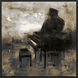 Entertainment Black and Brown and Neutral and White Canvas