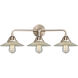 Nouveau 2 Halophane LED 27 inch Black Antique Brass and Matte Black Bath Vanity Light Wall Light in Clear Halophane Glass