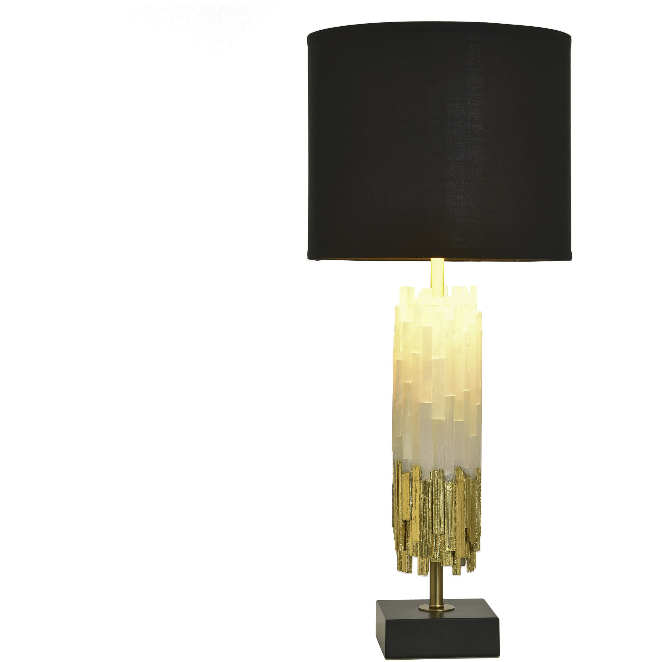 Jasper 33 inch 150 watt Black and White and Gold Leaf Table Lamp Portable Light