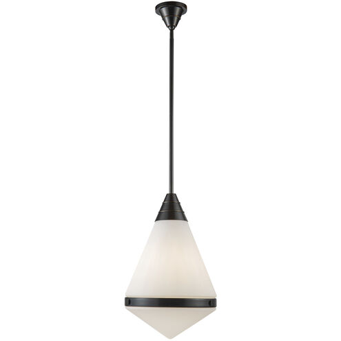Willard 1 Light 13.5 inch Urban Bronze Pendant Ceiling Light in Opal Glass