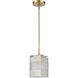 Ice Blocks 1 Light 6 inch Satin Brass Mini Pendant Ceiling Light