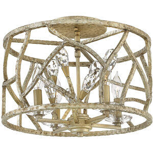 Eve LED 16 inch Champagne Gold Indoor Foyer Pendant Ceiling Light, Convertible to Flush Mount