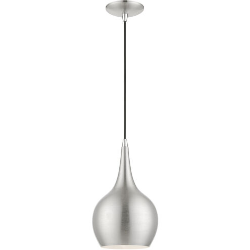 Andes 1 Light 8 inch Brushed Nickel with Polished Chrome Accents Mini Pendant Ceiling Light