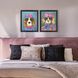 Whimsy Dog Multi and Blue and Green and Black Framed Art