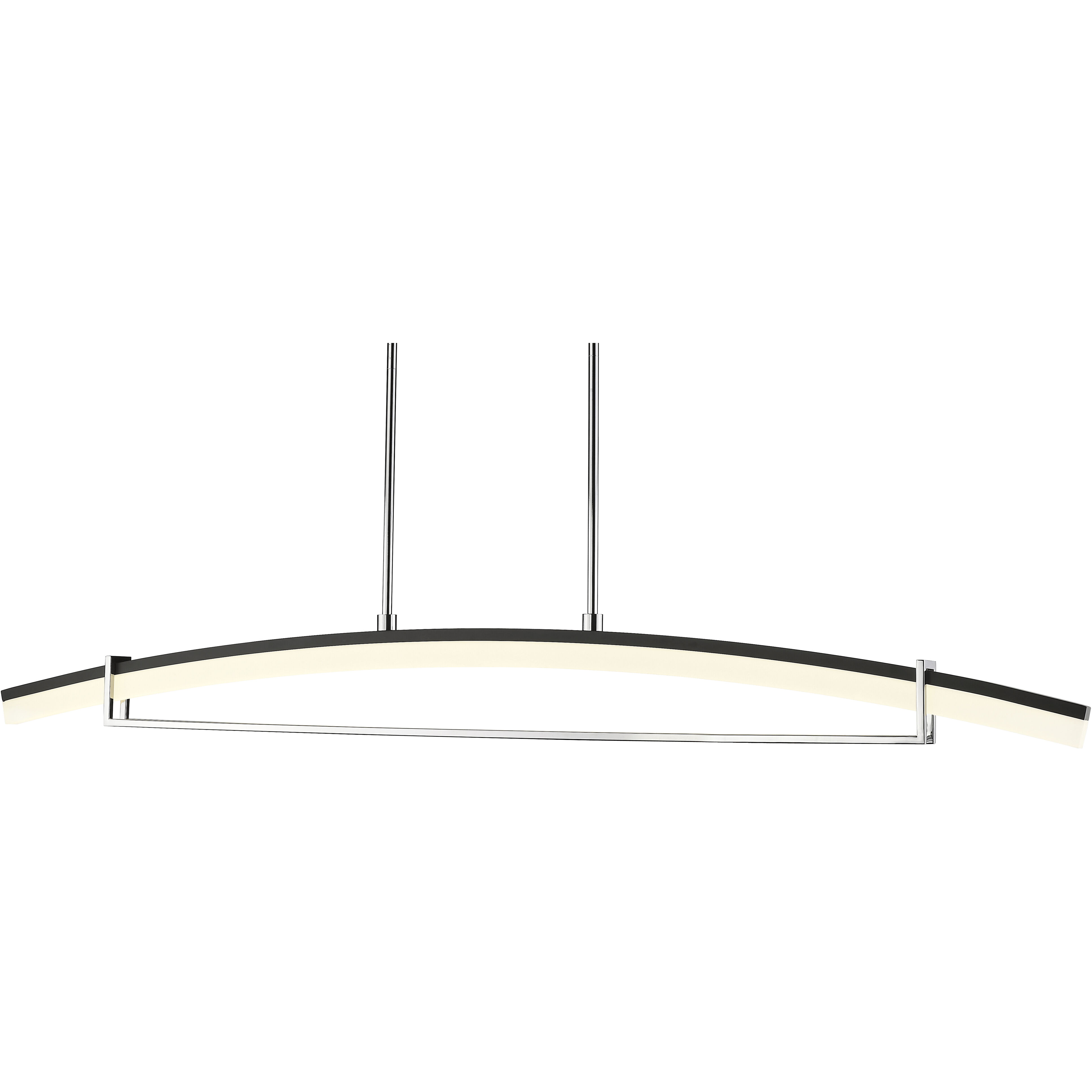 Arc LED 56.25 inch Chrome Linear Chandelier Ceiling Light