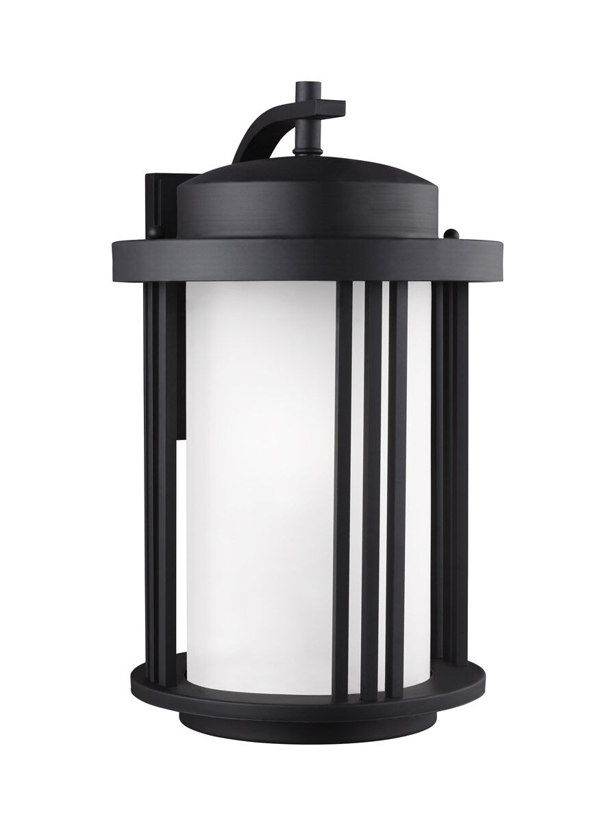 Crowell 1 Light 19.56 inch Black Outdoor Wall Lantern, Large