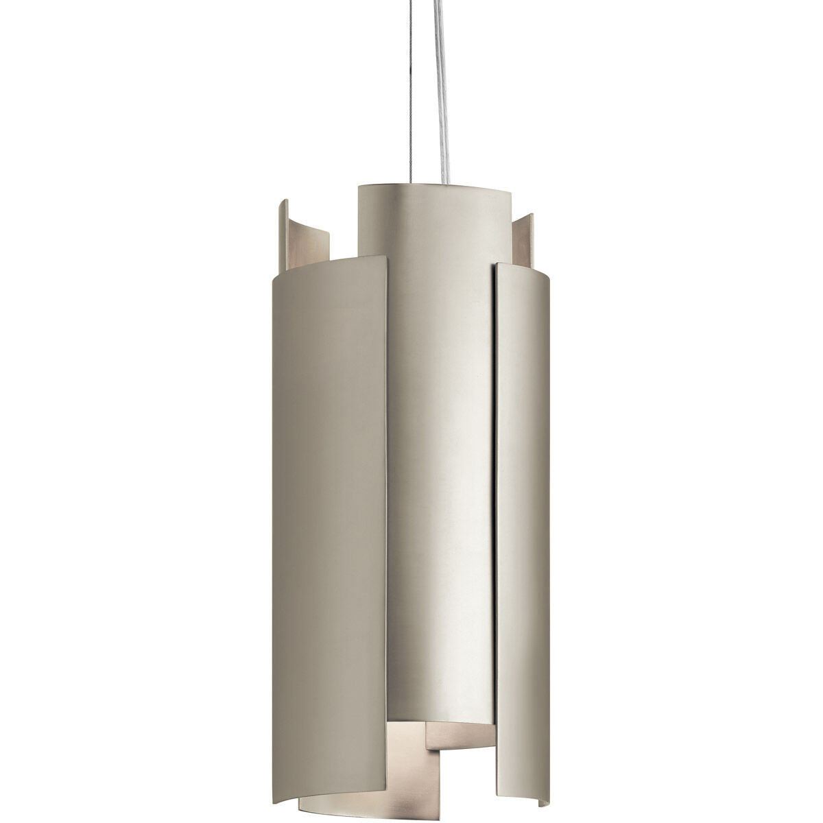 Moderne LED 6 inch Satin Nickel Mini Pendant Ceiling Light