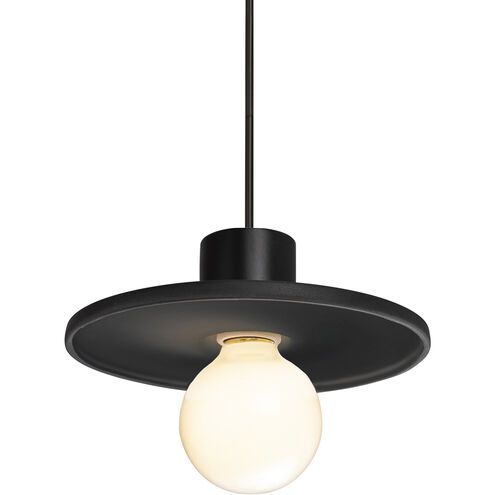 Radiance 1 Light 8 inch Carbon Matte Pendant Ceiling Light in Rigid Stem Kit, Matte Black, Carbon Matte Black