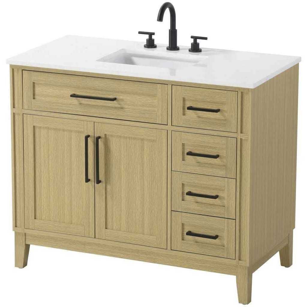 Virginia 42 X 35 inch Honey Brown Bathroom Vanity Cabinet