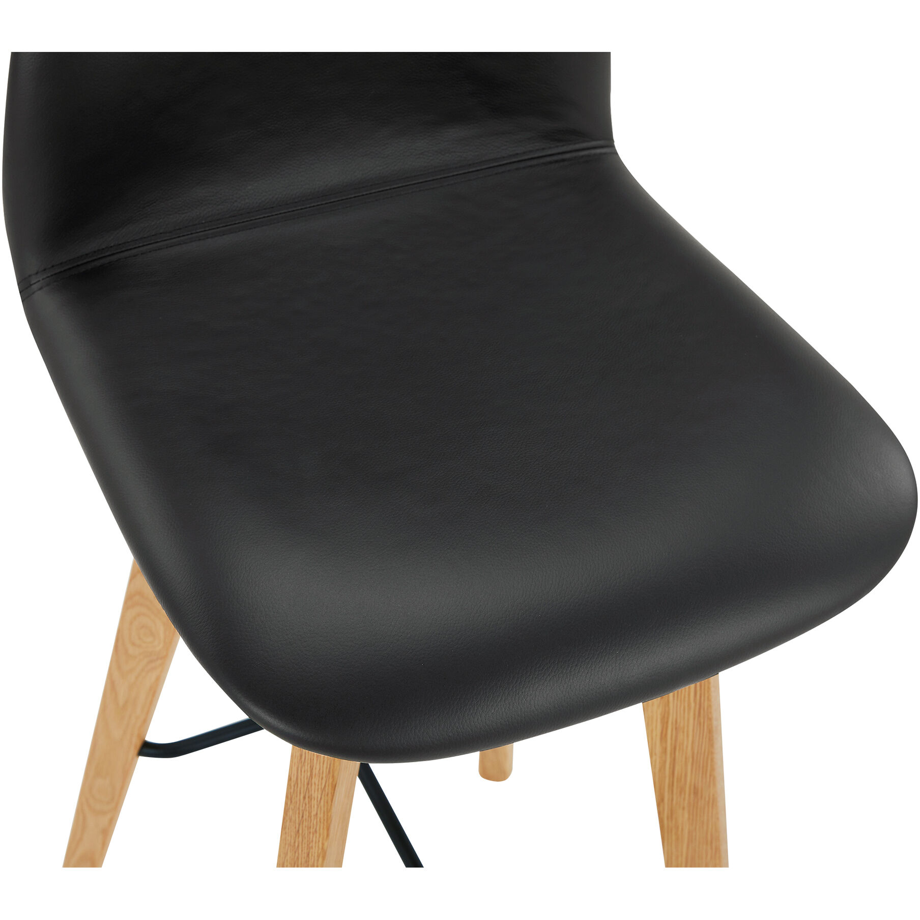 Napoli 37.5 inch Black Barstool, Leather