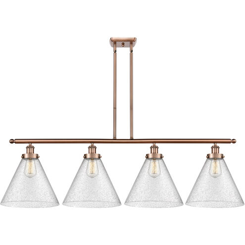 Ballston X-Large Cone LED 48 inch Antique Copper Island Light Ceiling Light in Seedy Glass