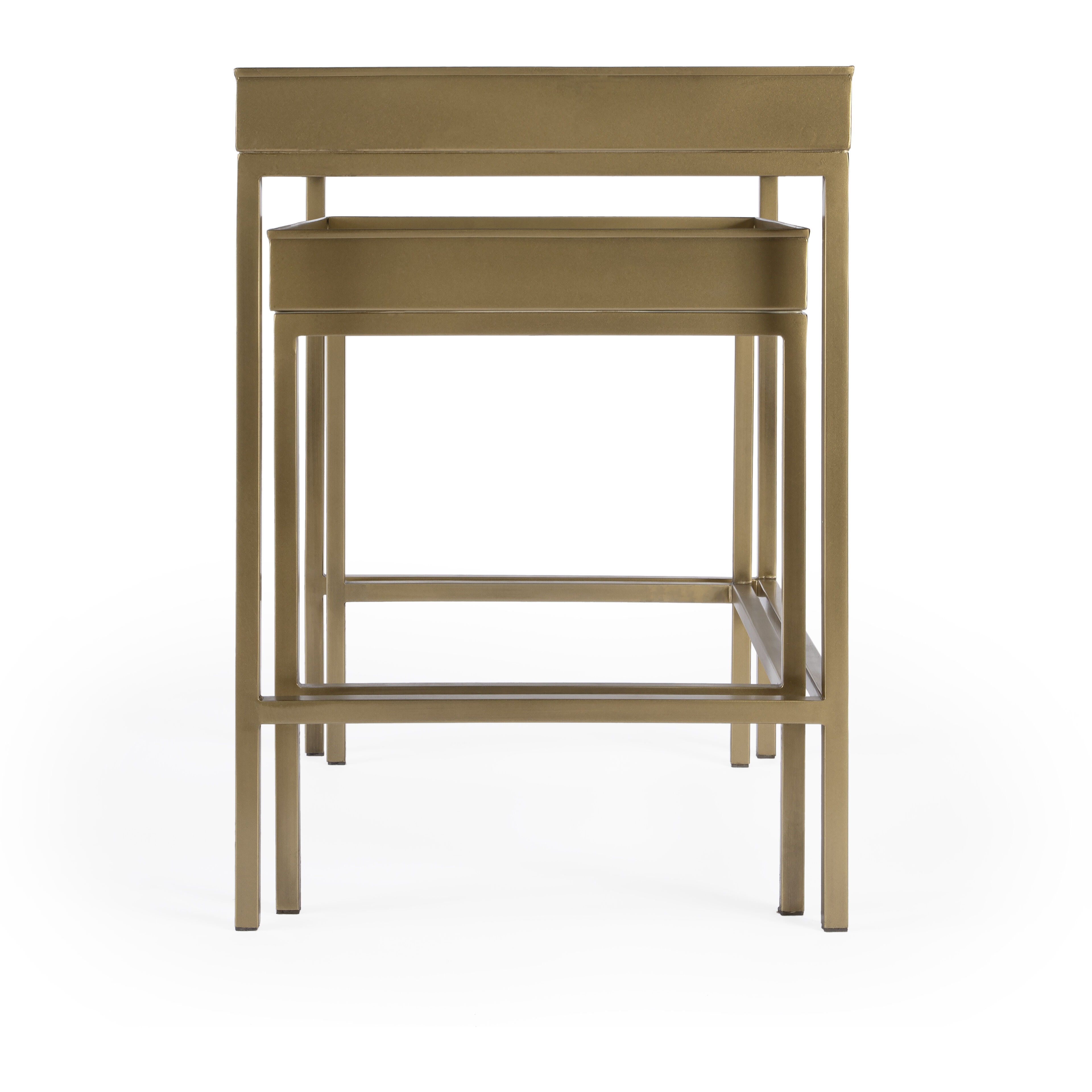 Lenny 2 Piece Glass Nesting Tables in Gold