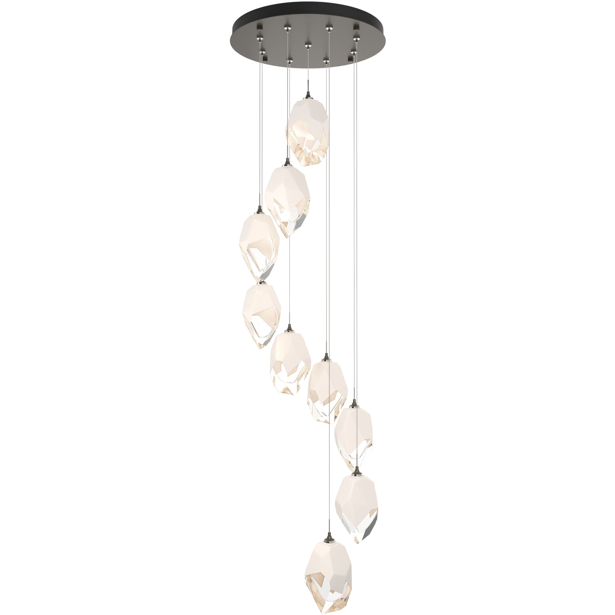 Chrysalis 9 Light 20.5 inch Dark Smoke Pendant Ceiling Light in White Crystal, Large