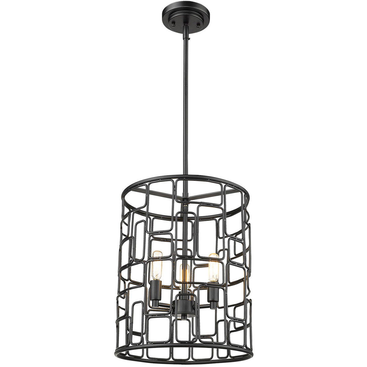 Amoret 3 Light 13 inch Matte Black Convertible Pendant Ceiling Light