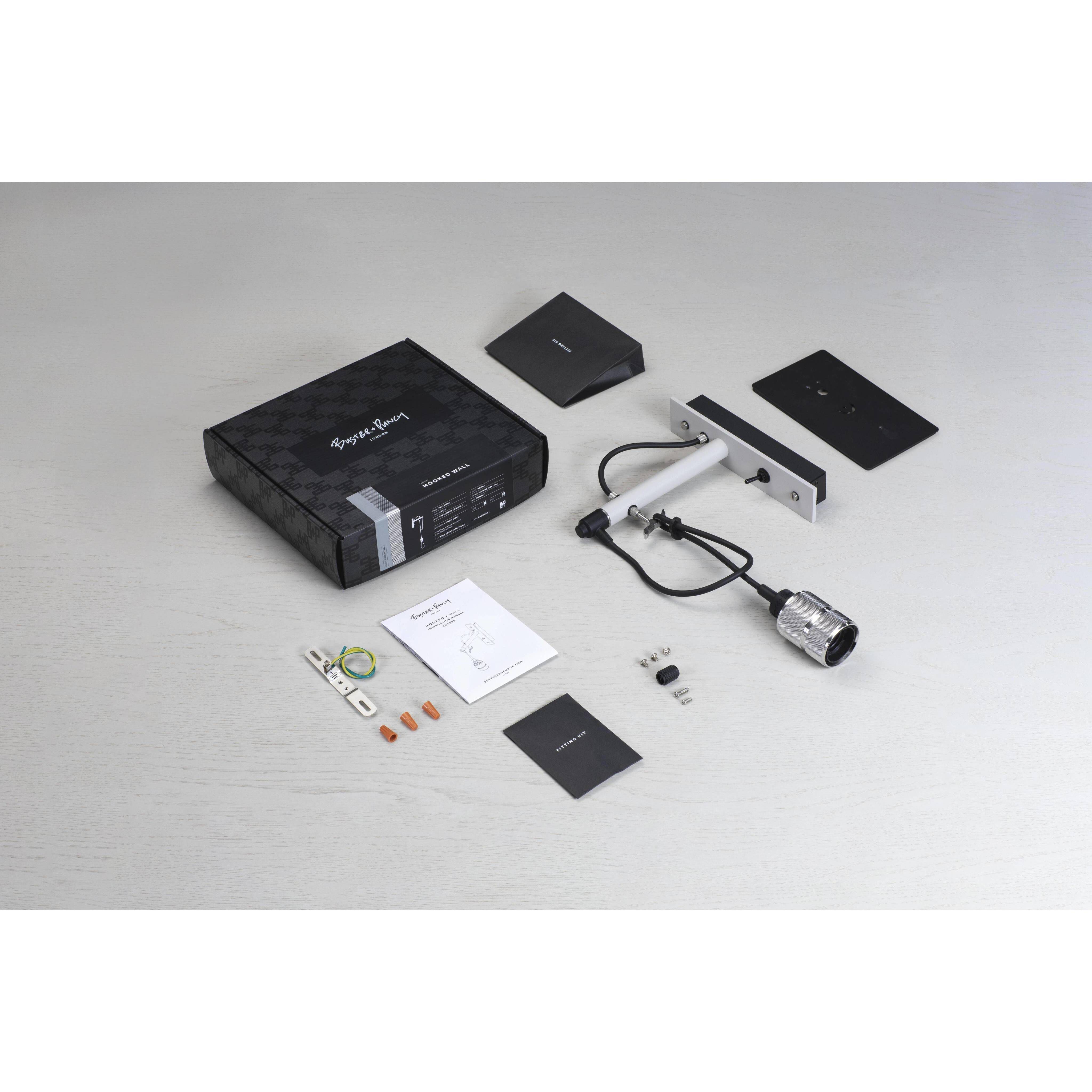 Hooked Wall Light in Stone / Steel