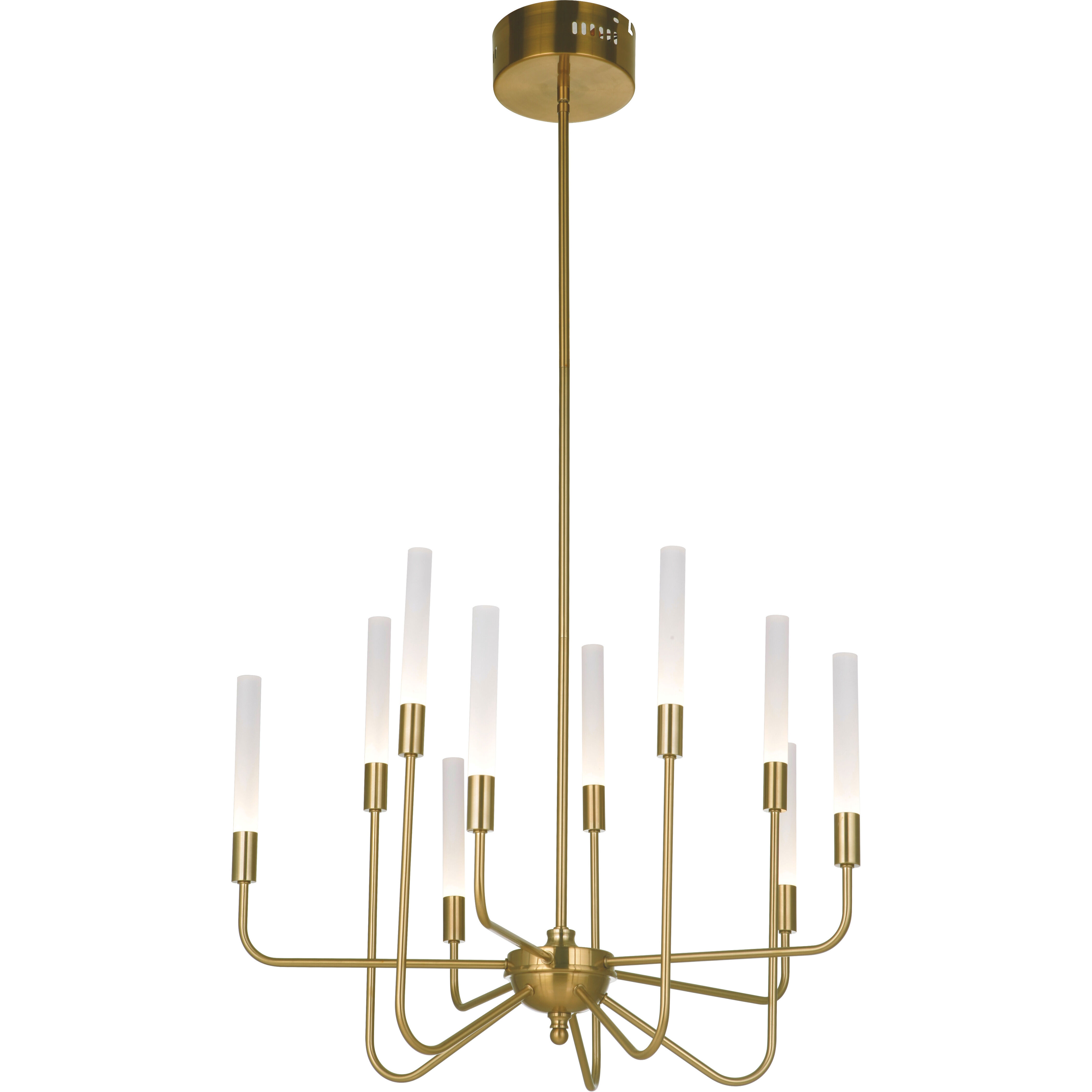 Valdi LED 27 inch Satin Brass Chandelier Ceiling Light