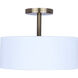 Rexton 2 Light 13 inch Matte White and Gold Semi-Flush Mount Ceiling Light