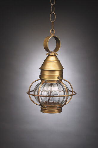 Onion 1 Light 8 inch Antique Copper Hanging Lantern Ceiling Light in Optic Glass