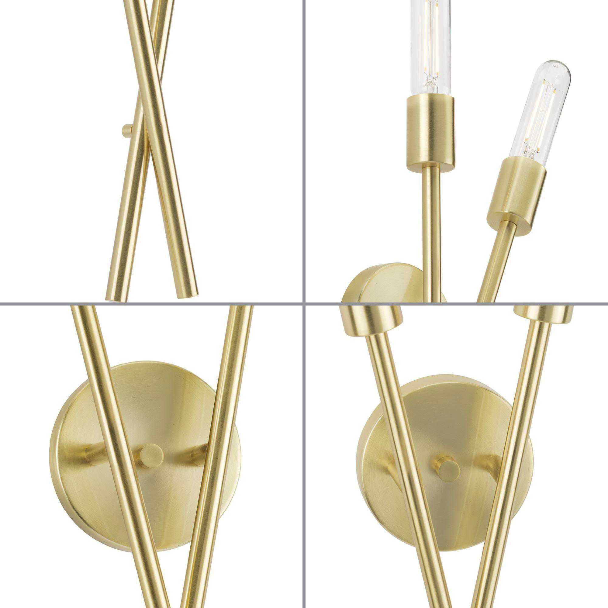 Astra 2 Light Satin Brass Wall Bracket Wall Light, Design Series