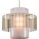 Downtown Mesh 1 Light Classic Silver Chandelier Ceiling Light, Double Drum