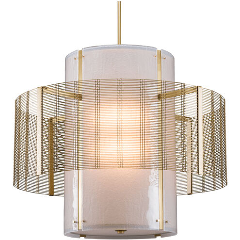 Downtown Mesh 1 Light 24 inch Beige Silver Chandelier Ceiling Light in Metallic Beige Silver, Double Drum