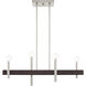 Denmark 4 Light 7 inch Brushed Nickel with Bronze Accents Chandelier Ceiling Light