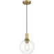 Chantelle 1 Light 8 inch Antique Brushed Brass Pendant Ceiling Light