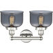 Bell 2 Light 15.5 inch Polished Nickel Bath Vanity Light Wall Light in Plated Smoke