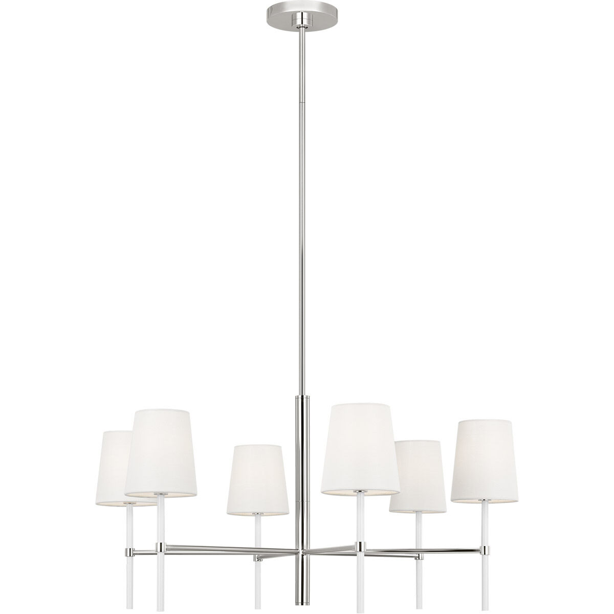 kate spade new york Monroe 6 Light 32 inch Polished Nickel Chandelier Ceiling Light in Polished Nickel / Gloss White