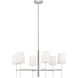 kate spade new york Monroe 6 Light 32 inch Polished Nickel Chandelier Ceiling Light in Polished Nickel / Gloss White