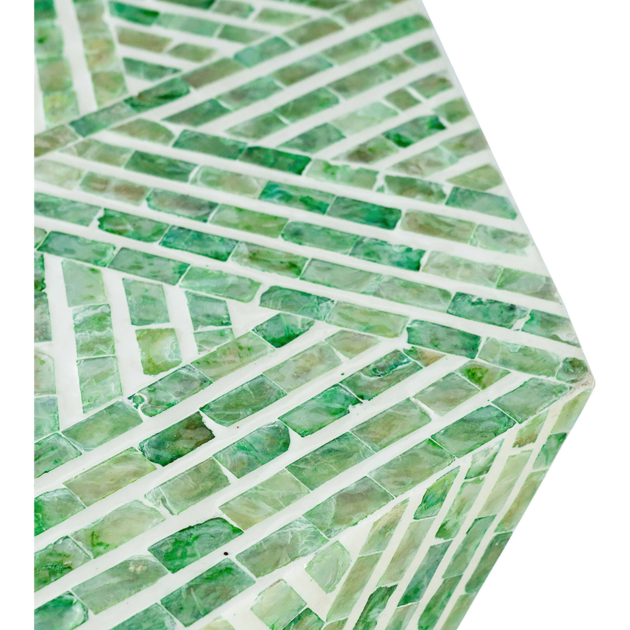 Hexagon 19.7 inch Green Stool