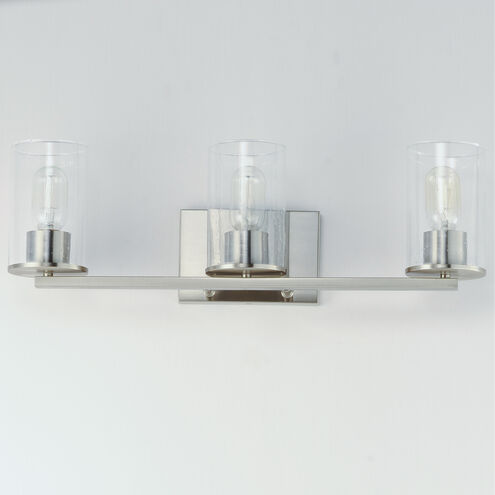 Sleek 3 Light 24 inch Satin Nickel Bath Vanity Wall Light