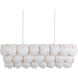 Tulum 5 Light 39 inch Sugar White/White Linear Chandelier Ceiling Light, Marjorie Skouras Collection