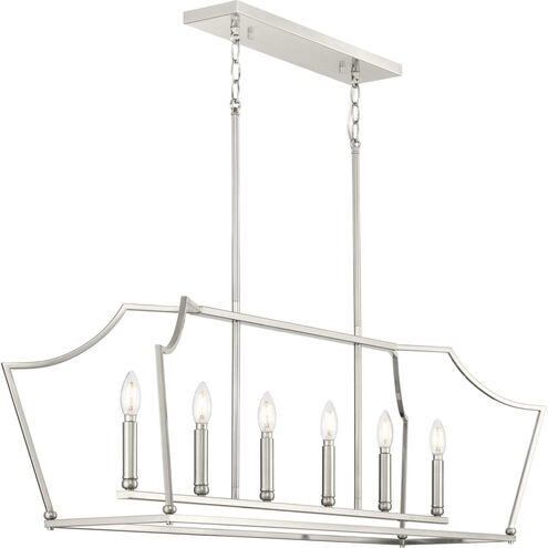 Parkhurst 6 Light 42 inch Brushed Nickel Linear Chandelier Ceiling Light