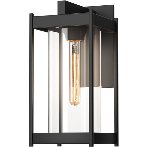 Cela 1 Light 13.6 inch Coastal Black Outdoor Sconce in Clear, Medium